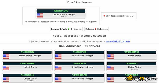 Avis VPN Betternet: Test de fuite IP Betternet.