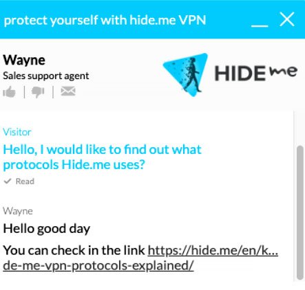 Avis Hide.me VPN : chat en direct