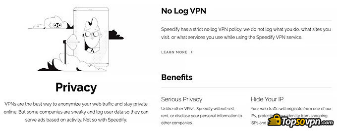 Avis Speedify VPN : enregistrement des données.