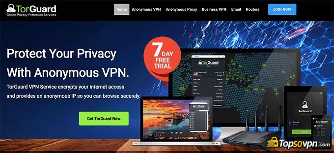 Avis VPN TorGuard: première page.